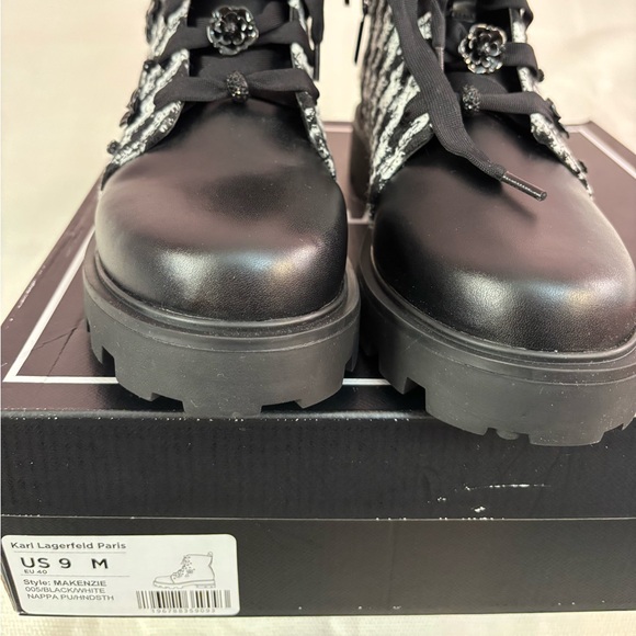 NEW KARL LAGERFELD PARIS Makenzie Combat Boots Sz 9 NWT | Karl Lagerfeld Boots - - Picture 7 of 8